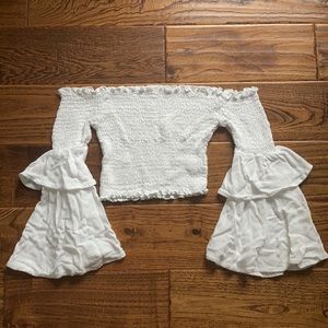 off the shoulder tight crop top